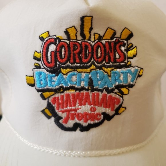 Vtg Hawaiian Tropic Hat Cap Gordon's Beach Party Logo Tanning Lotion Snapback - Picture 6 of 11